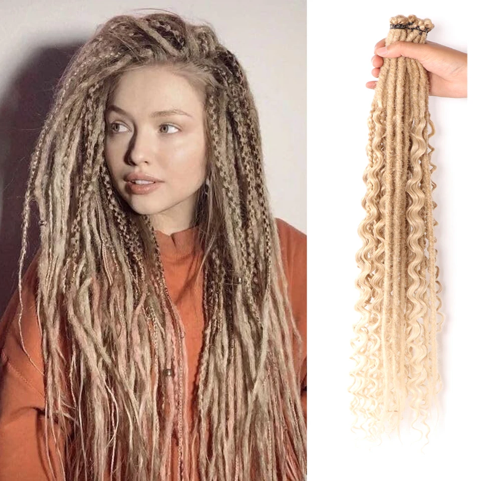 Dansama Single Ended Wavy Dreadlock rozšírenia tri v jednom zmiešanom syntetickom predĺženiach drážok