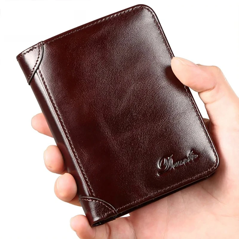 Dante Classic Retro Style Peňaženka 100% originálne kožené muži peňaženky krátke mužské kabelky držiteľ karty peňaženka Men móda vysoká kvalita