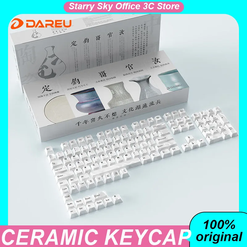 DAREU A75 HE MECHANICKÁ Klávesnica keramické keyky Smoot Glazed povrch 123Keys odolné vlastné herné príslušenstvo Klávesnica