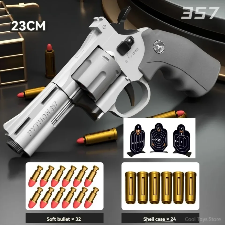Darček k narodeninám pre deti dospelý kontinuálny paľba pištoľ ZP5 357 Revolver Launcher Soft Dart Bullet Toy Guns CS Outdoor Weapon
