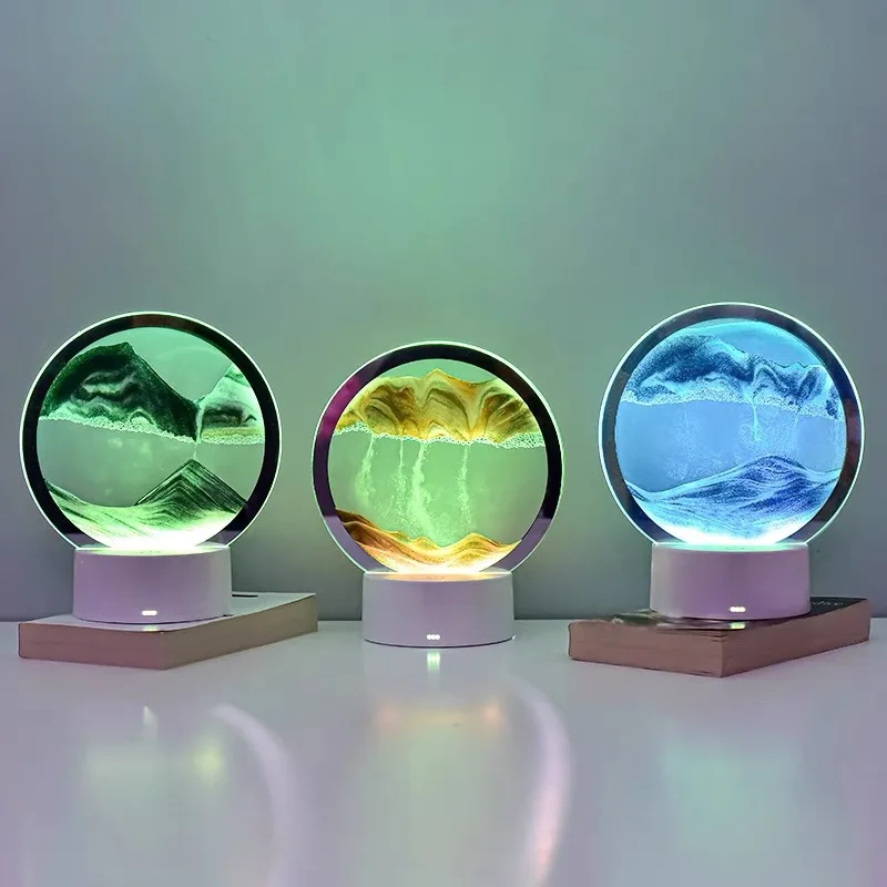darčeková atmosféra lampa kreatívna rýchla lampa lampa ornament Preslanec pre presýpacie hodiny Pieskové maľovanie 3D nočné svetlo dekompresná stolová lampa lôžko