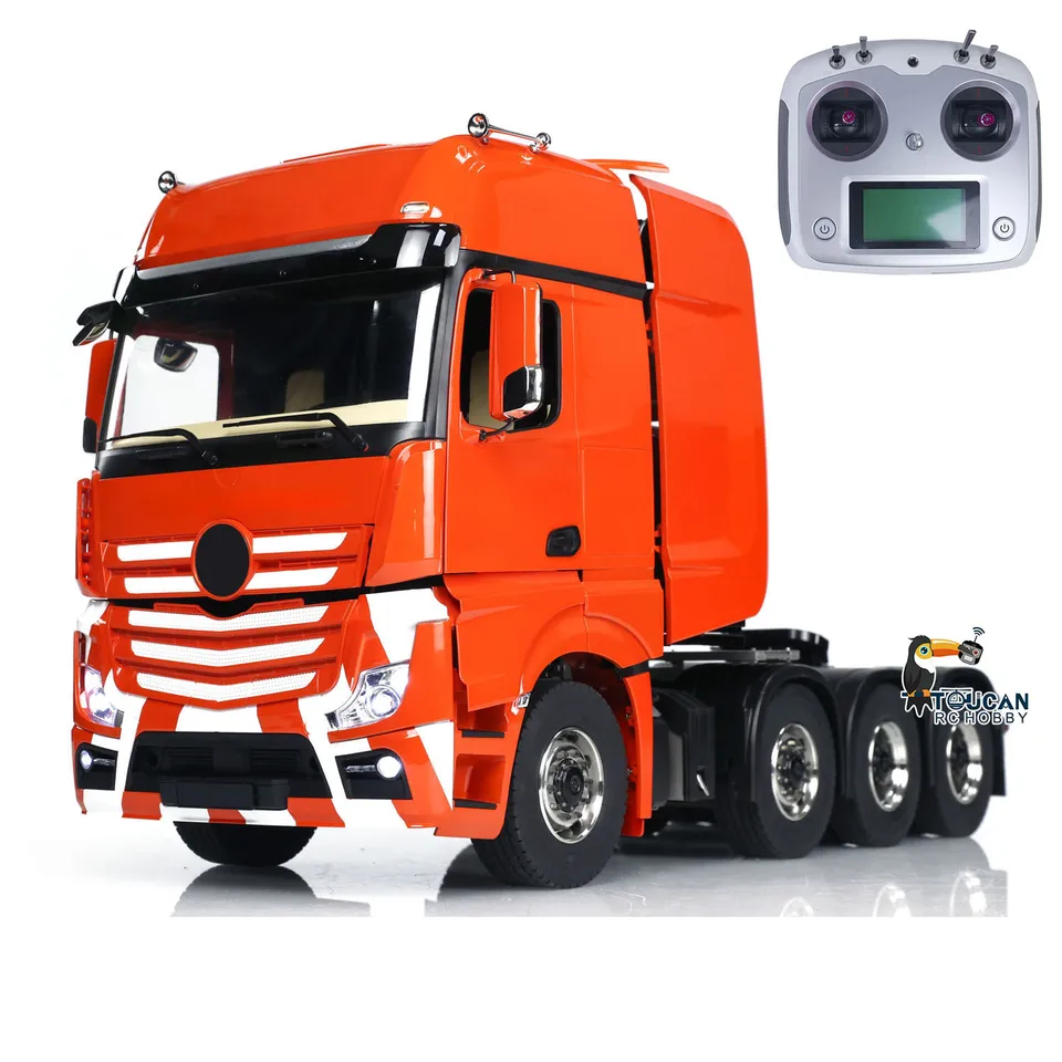 Darčeky 1/14 18F kov 8x8 RC Tractor Diaľkový ovládací ovládací vozidlo Doplnkové vozidlá vozidlá Svetlo zvukový model s diferenciálnym zámkom TH20008