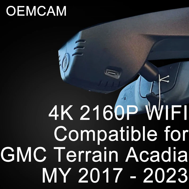 Dash Cam 4K WiFi Dual Camera Front and zadná dashcam OEM Plug Play pre GMC Terrain Acadia 2023 2022 2021 2020 2019 2019