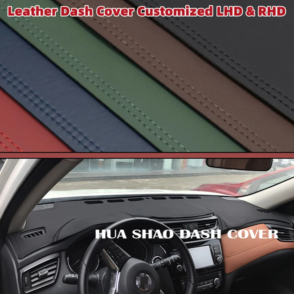 Dashboard Dash Mat Cover Kožená podložka Sunshade Ochrana nezlip pre Nissan X -Trail X Trail XTrail T32 NT32 HT32 2014 - 2021