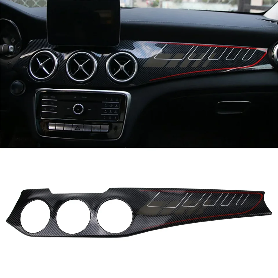 Dashboard Decotion Central Panel pre konzolu pre Mercedes Benz A/GLA/CLA Trieda C117 W117 2012 ~ 2018 Časti automobilov uhlíkové vlákno LHD