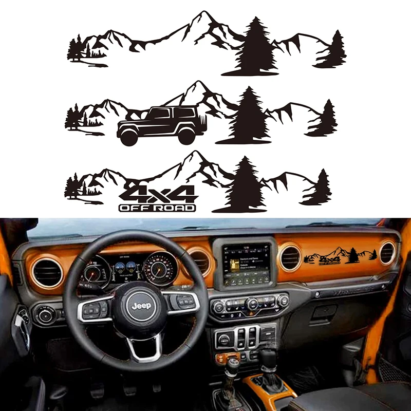 Dashboard Glove Box Sticker Mountain Scene Vinyl Decals pre Jeep Wrangler / Gladiator CAR Styling DECORÁCIA DODÁVKA