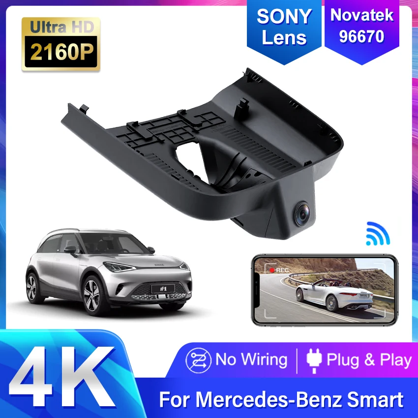 Dashcam pre Smart #1 2022 2023, Plug and Play Dash Cam 4K pre auto, fotoaparát pre auto pre Mercedes Benz Smart 1 One Auto Accessories