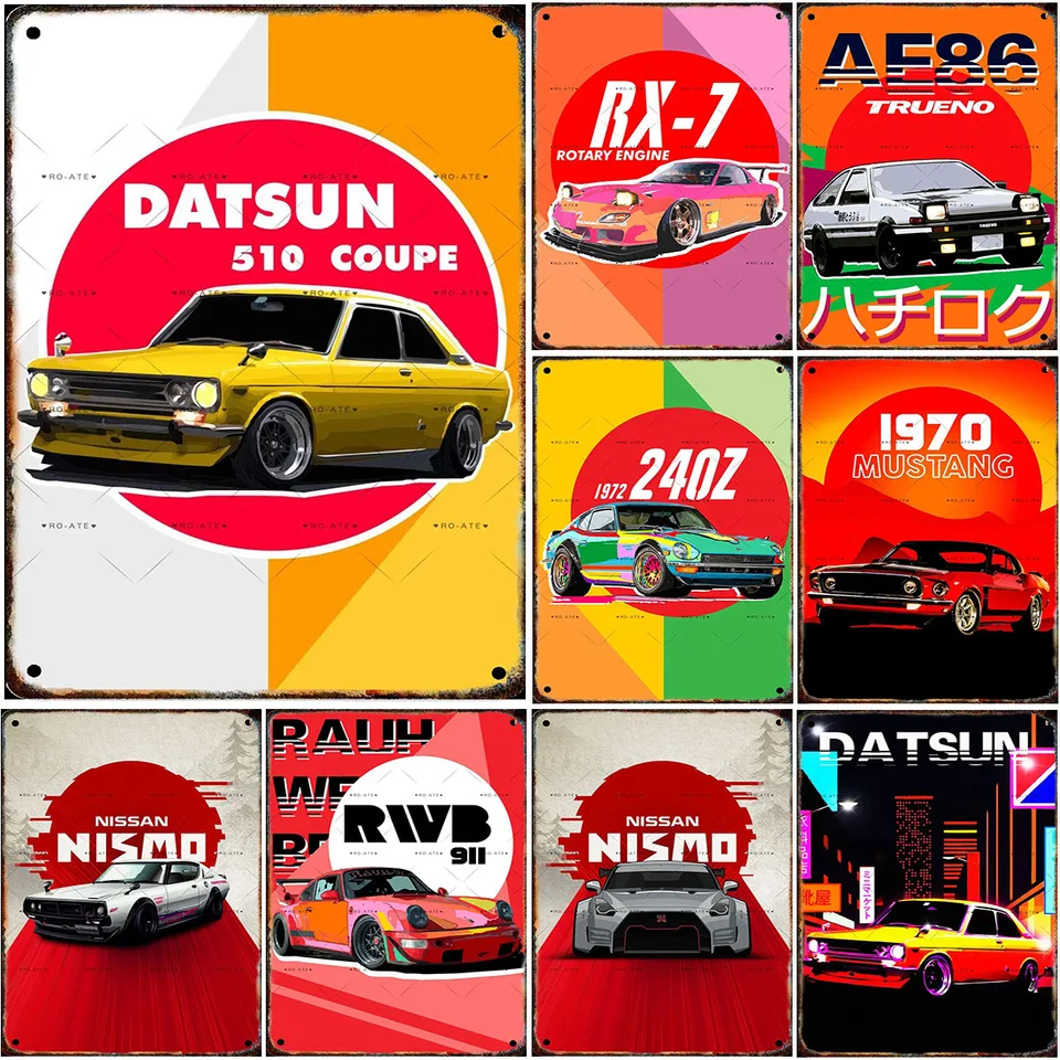 Datsun klasický automobil metalová stopa stena dekorácie Plaque Vintage Art plagát železná maľba pre muža Cave Home Cafe Garden Club Bar