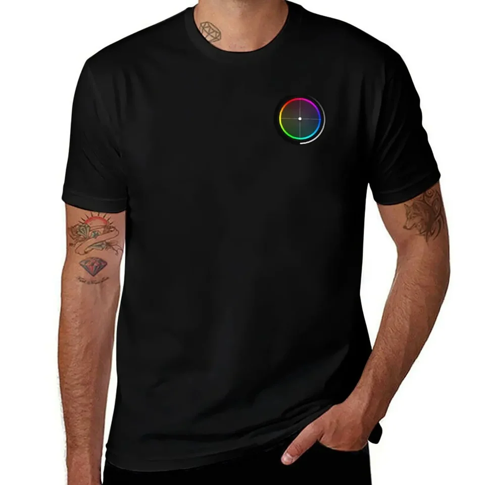 Davinci Resoling Color Wheels (Design 2) Tričko Cotton Grafické odpaliská Blue Archive Heavyweights Presadzované obyčajné biele tričká Muži