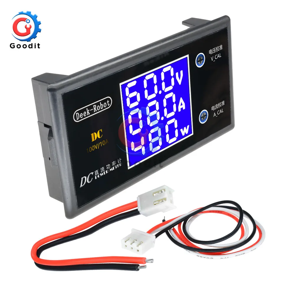 DC 0-100V 10A LCD displej Digital Voltmeter Ammeter Wattmeter napätie prúdového prúdu Power Meter Tester detektor 12v 24V 36V 999W