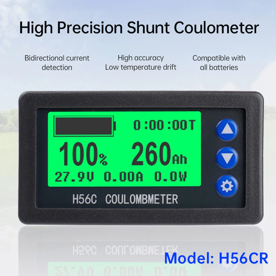 DC 10-100V 100A 200A 300A Kapacita batérie Coulomb Meter Monitor Displej Coulomb Tester Voltmeter Ammeter Wattmeter