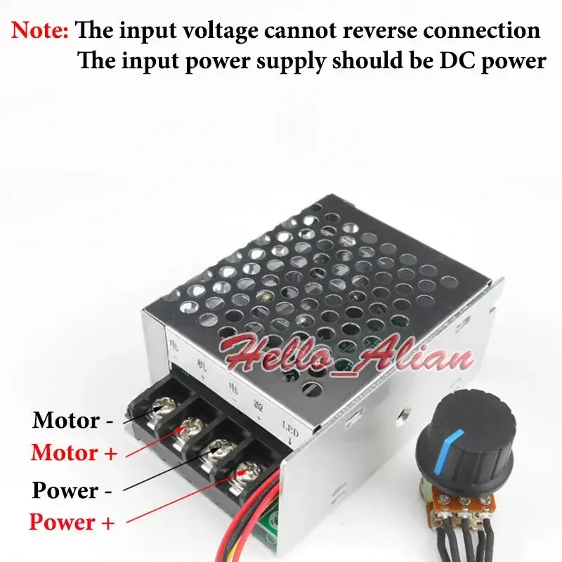 DC 12V 18V 24V 48V 30A PWM DC Rýchlostný radič motora+ puzdro Vysoký výkonový regulátor Softwown spínač Spínač Aktuálny obmedzenie Ochrana Pred obmedzením