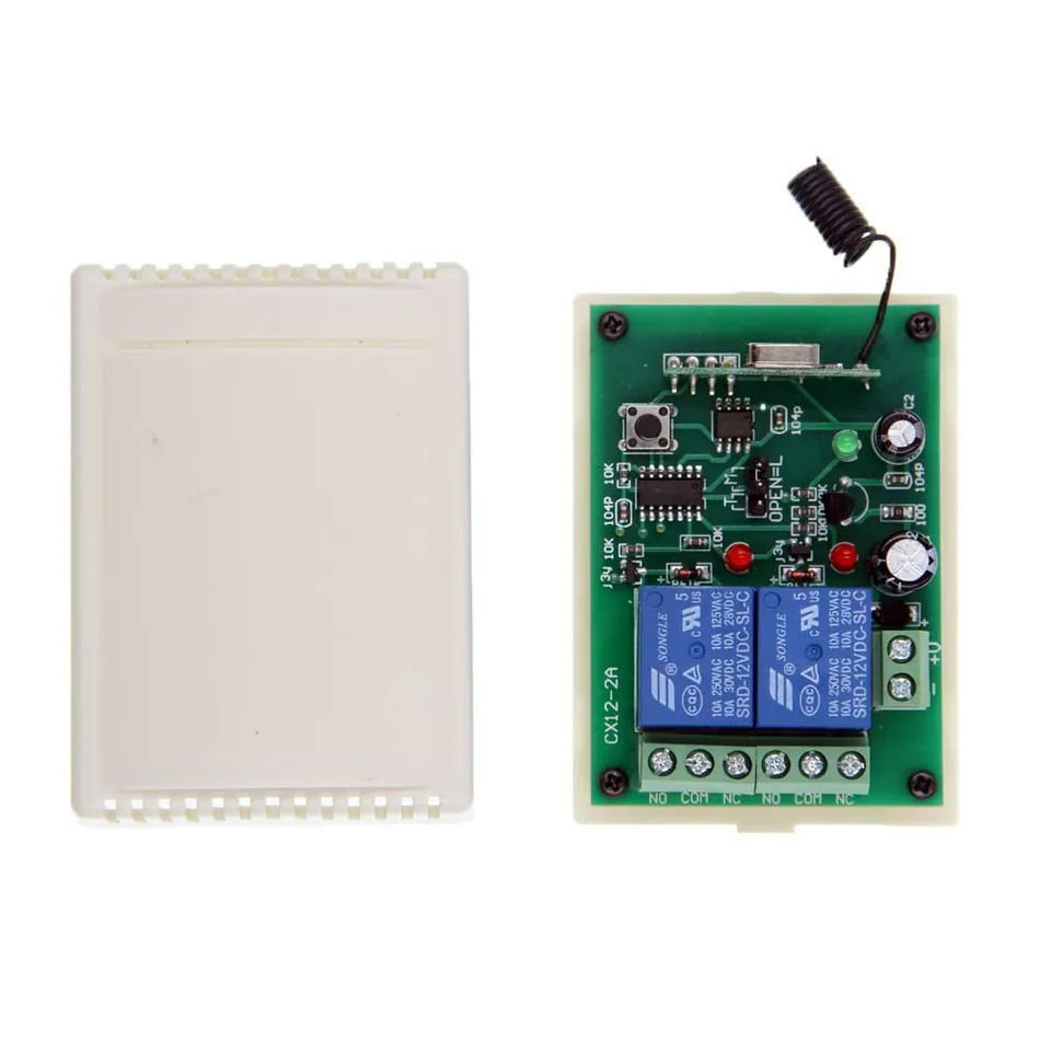 DC 12V 24V 2 CH 2CH RF bezdrôtové diaľkové ovládanie Systém prepínača dverí, iba prijímač 315/433 MHz