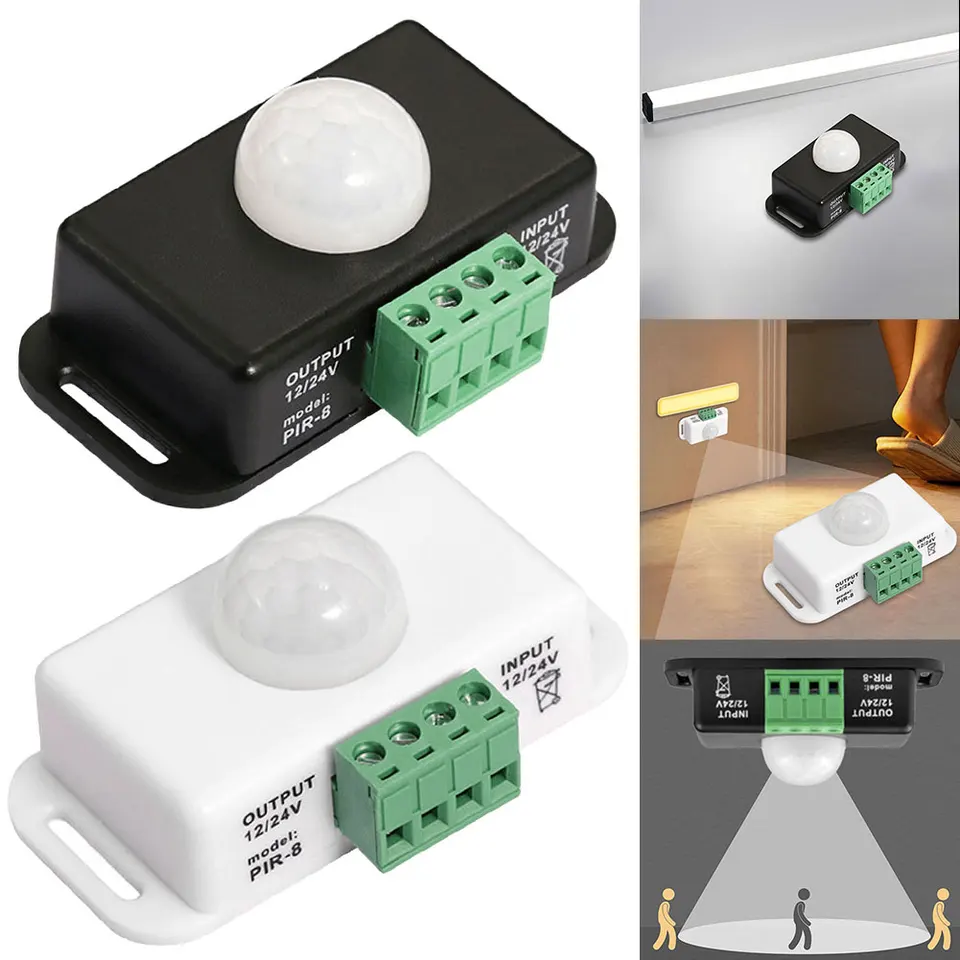 DC 12V 24V 6A Infračervený spínač snímača snímača pohybu PIR Automatické spínač snímača snímača pohybu pre LED pásové svetlo svetlo lampu