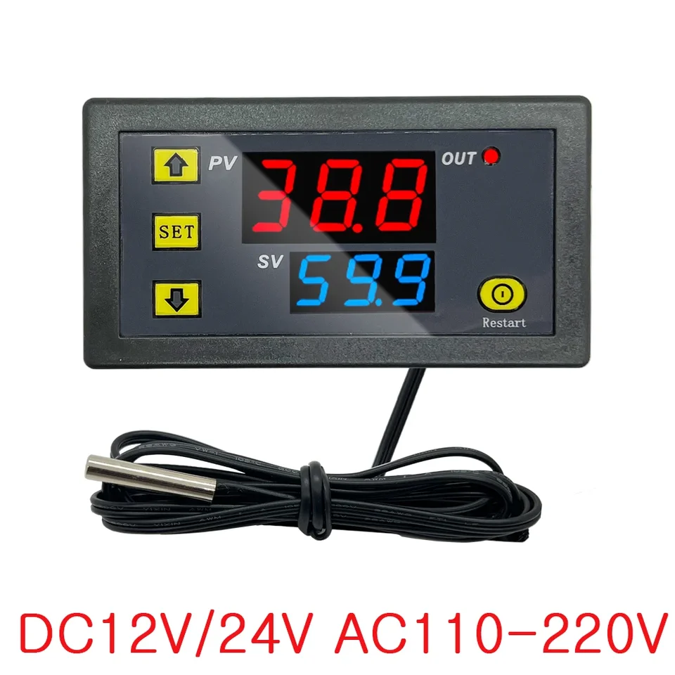 DC 12V/24V AC110-220V LINE LINE 20A DIGITÁLNA TEPLOTNÁ LED displej Termostat s prístrojom na reguláciu chladenia tepla