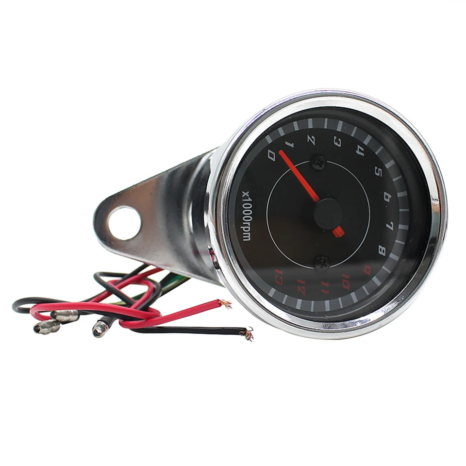 DC 12V Univerzálny motocykel Tachometer s modrým LED podsvietením 1000 ot / min