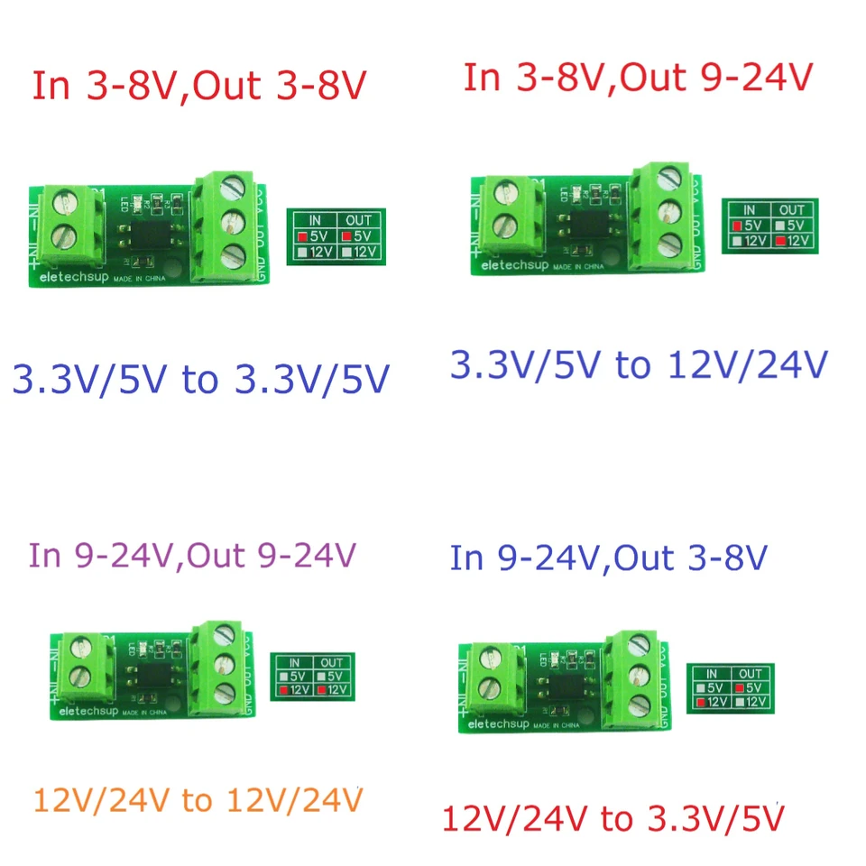 DC 3,3V/5V/12V/24V Digitálna logická konverzná konverzia PNP/NPN na NPN PNP MCU MCU PLC IO Spínač