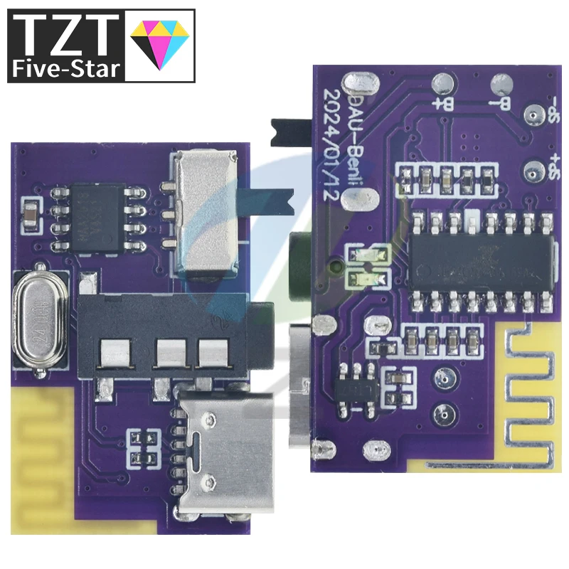 DC 3,5V -5V 5W Bluetooth -Compatibe 5.4 Mono zosilňovač dekodér = mp3 prehrávač TWS 3,5 mm AUX modul prijímača DIY ručný reproduktor