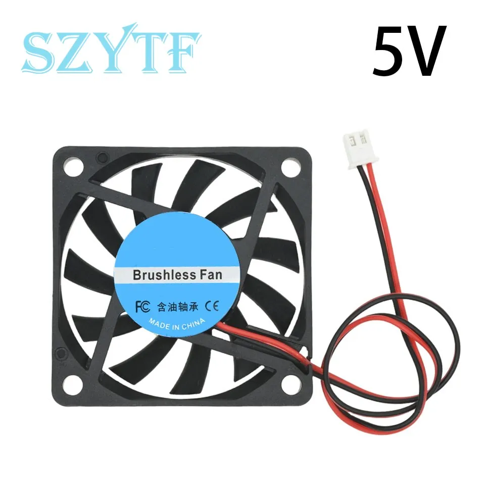 DC 5/12/24V Hydraulický chladiaci ventilátor ventilátora 60*10 mm 6010 s 6 cm xH2.54-2p Hotend Brushless Cooler Ventilátor