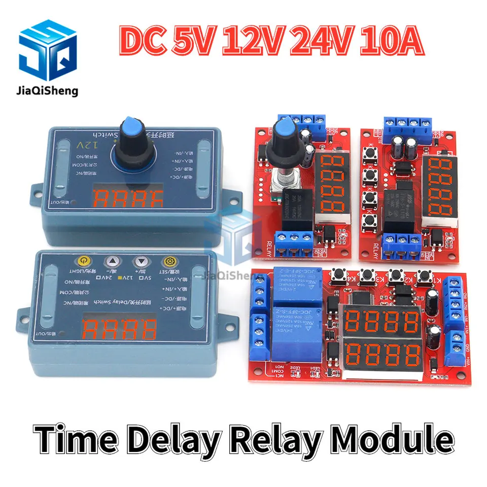 DC 5V 12V 24V 10A Nastaviteľné časové oneskorenie relé modul LED Digitálne časovacie relé oneskorenie spustenia spínač Spínač Časový spínač riadiaca prepínač