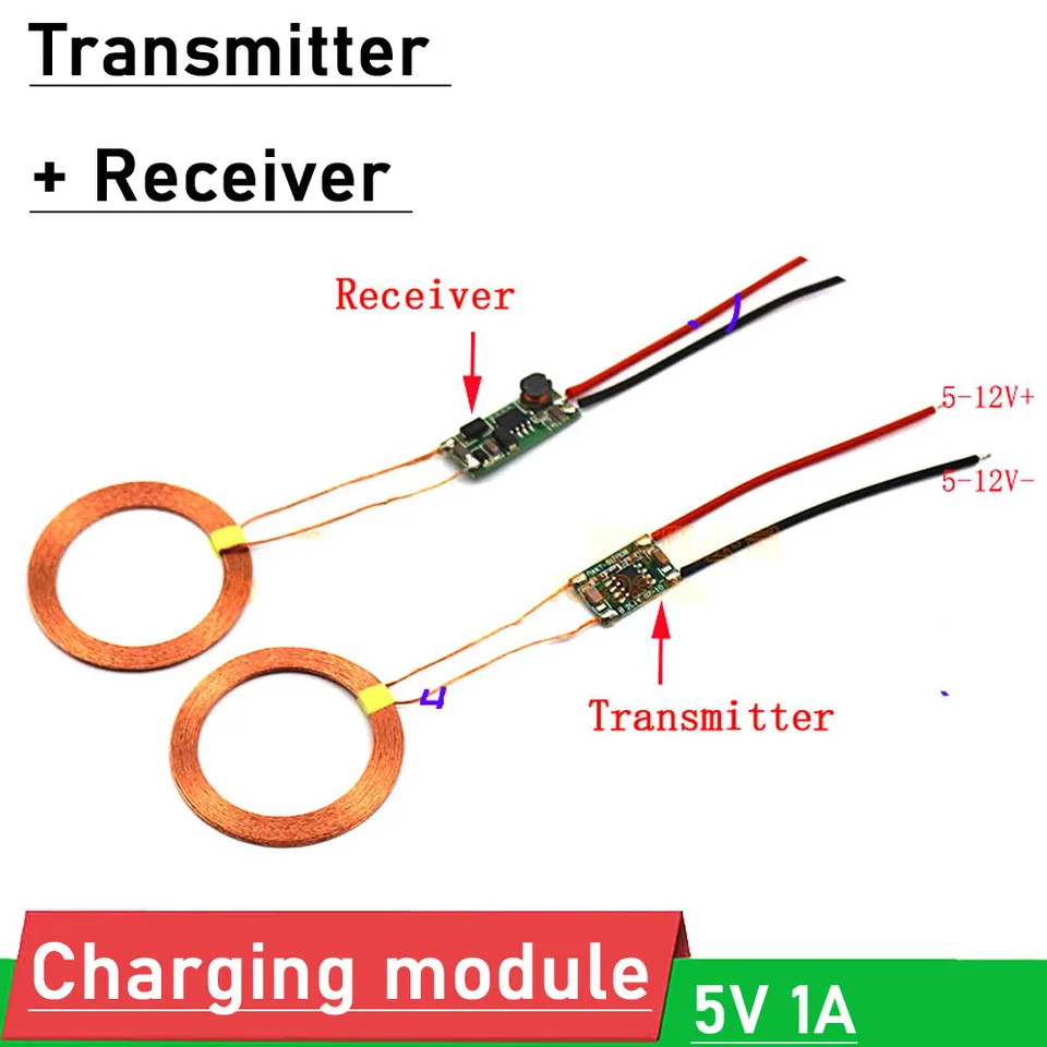 DC 5V 1A bezdrôtový nabíjací modul napájacie napájacie cievky Magnetická indukčná nabíjačka 12V DIY mobilný vysielač telefónu + modul prijímača