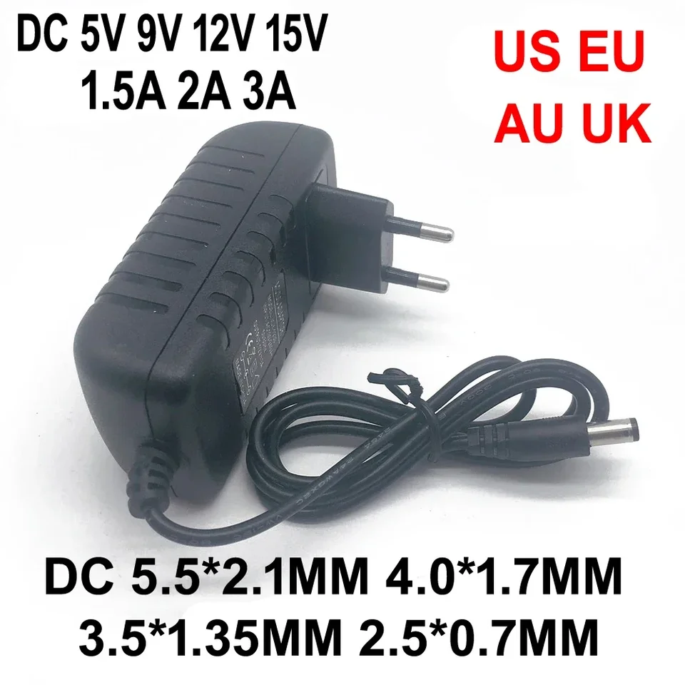 DC 5V 9V 12V 15V 1,5A 2A 3A Univerzálny výkonový adaptér AC 100-240V prevodník adaptéra nabíjačku napájací zdroj EÚ US AU UK