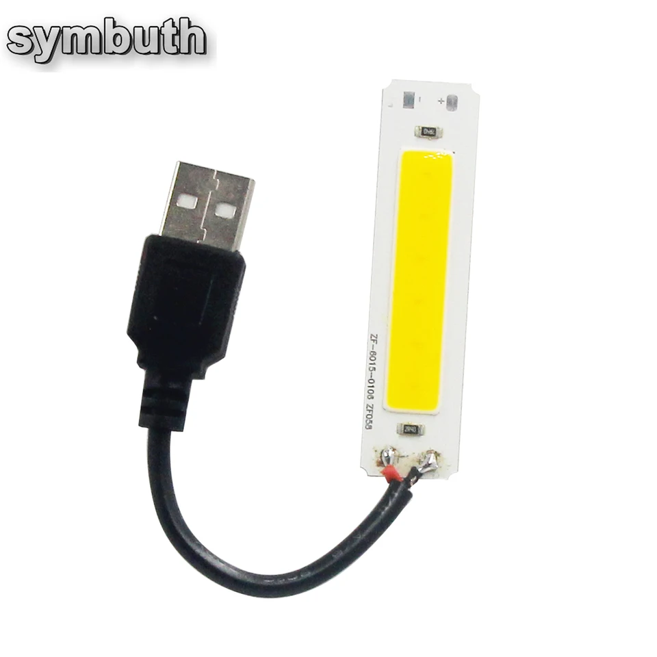 DC 5V USB LED svetlo zdroja 2W COB Strip Bar žiarovka 60x15 mm teplá studená biela