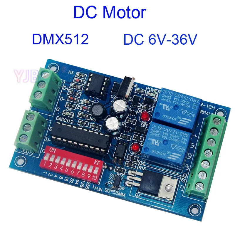 DC Controller 6V-36V 12V 24V DMX512 Dekodérový prepínač, DMX512 3P DC LED svetlo Svetlo 3A Max Typ M+, M- Nie Krokper