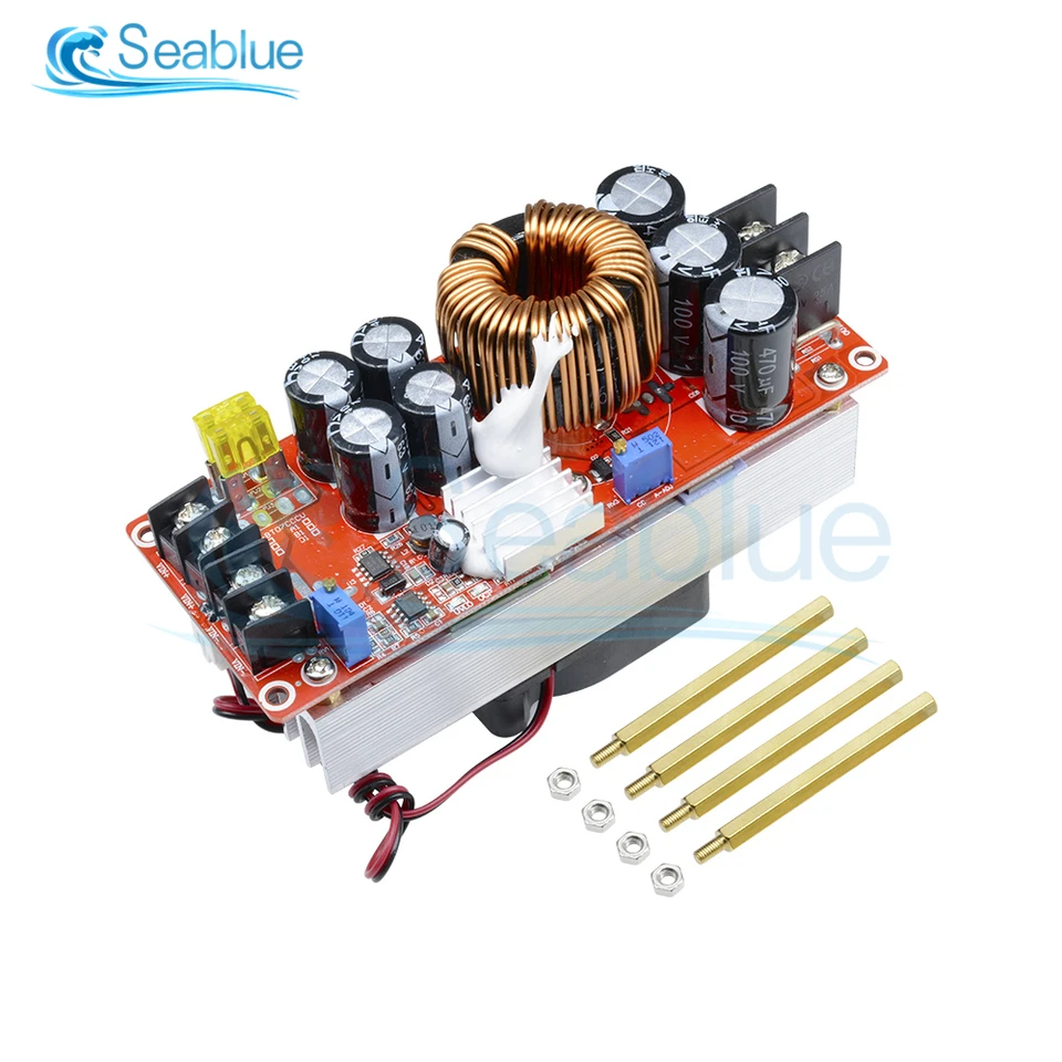 DC-DC 1500W 30A napätie Krok UP Boost Converter CC CV napájací napájací modul Step Up Konštantný prúd 10-60V až 12-97V ventilátor
