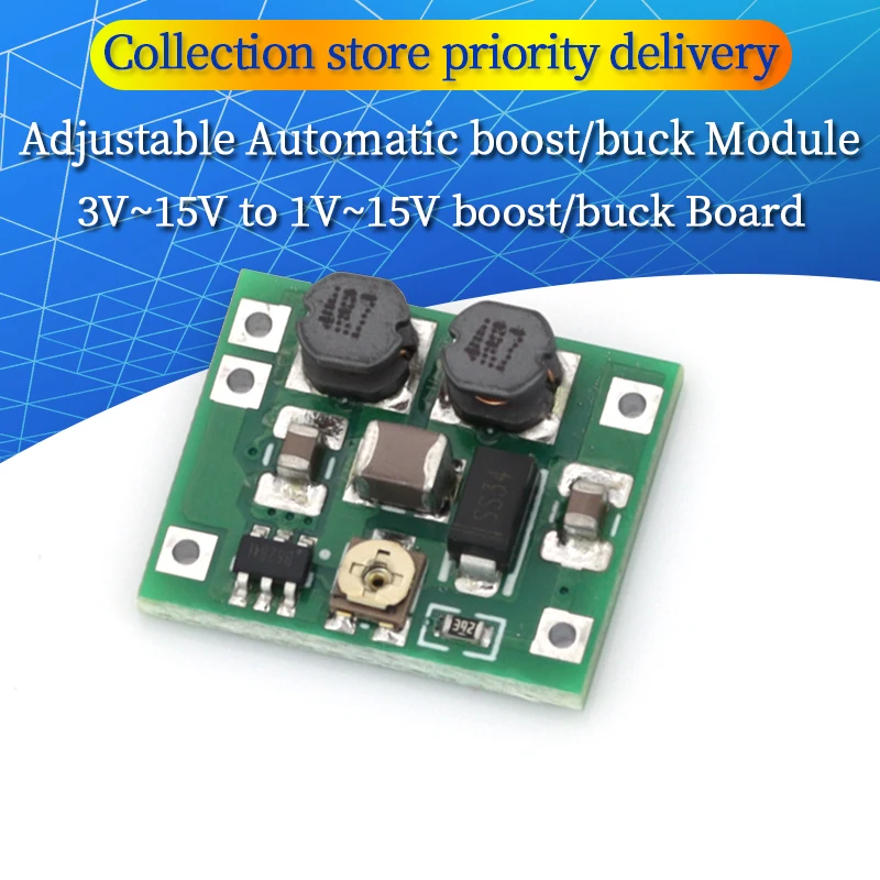 DC-DC Buck-Boost Converter Modul 3V ~ 15V až 1V ~ 15V 5V 6V 9V 12V 700MA/5W Automatické nastavenie