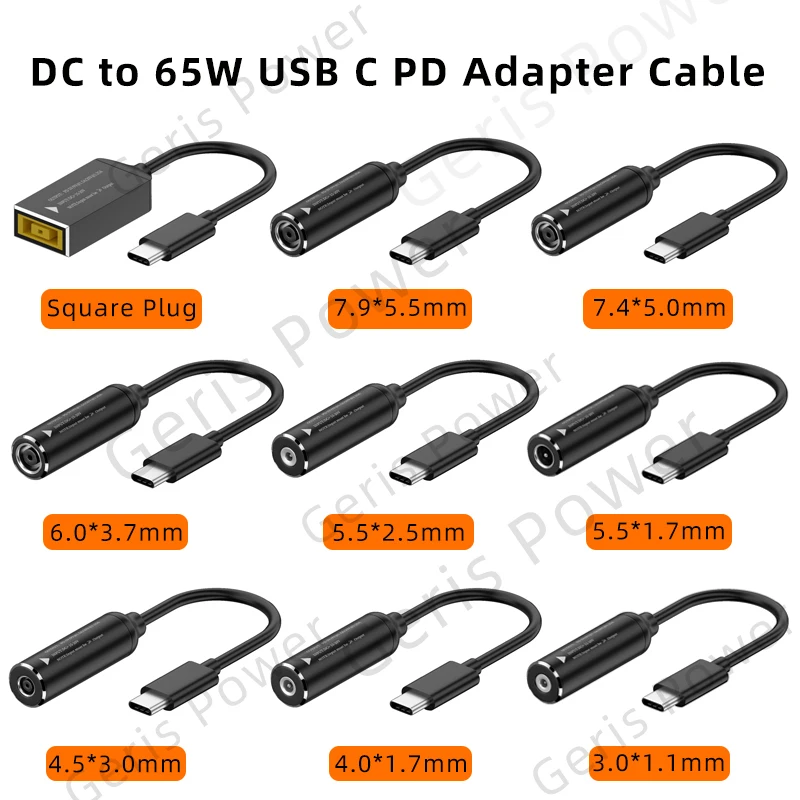 DC na USB C PD 65W rýchle nabíjacie káblové adaptér prevodník typu C PD Power Jack Connector pre MacBook Lenovo Samsung Huawei