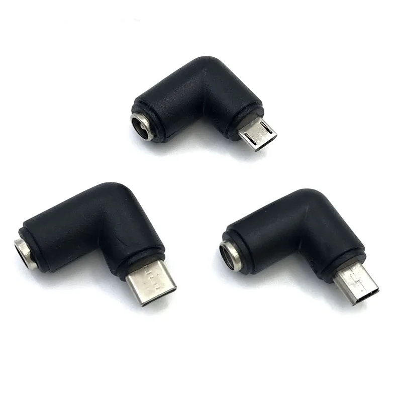 DC napájací adaptér prevodník DC5.5*2,1 mm ženský až Mini USB Micro USB Type-C samec konektor pre mobilné telefóny tablety MP3/4