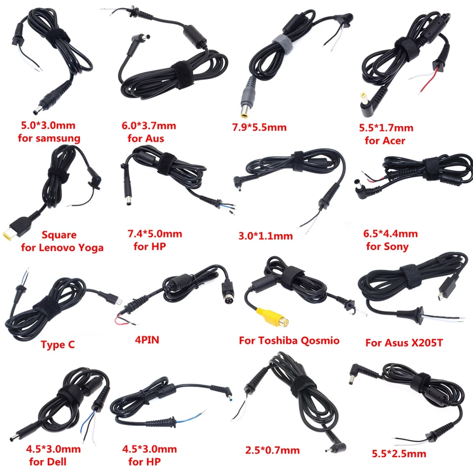 DC napájací kábel konektor DC Jack nabíjačku adaptér napájací kábel pre Samsung HP Dell Sony Toshiba Asus Acer Lenovo
