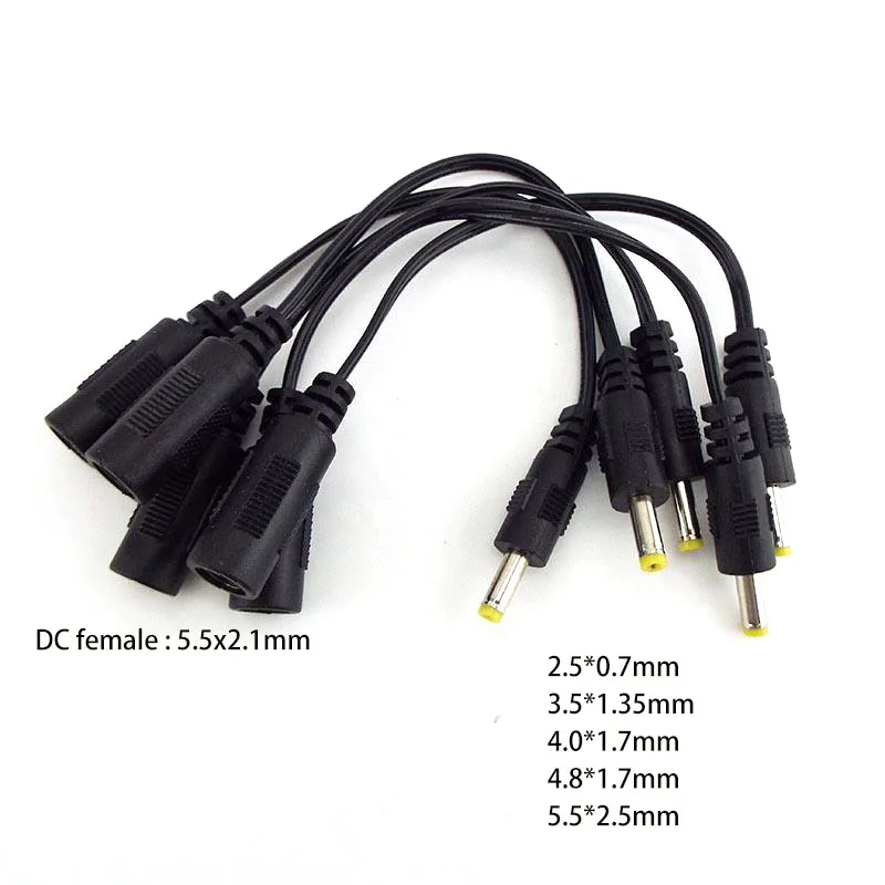 DC ženský napájací zdvihák do jednosmerného zátkovacieho kábla 5,5*2,5 mm 3,5x 1,35 mm 4,0*1,7 mm 4,8 2,5 0,7 Predlžovací konektor napájací kábel M2