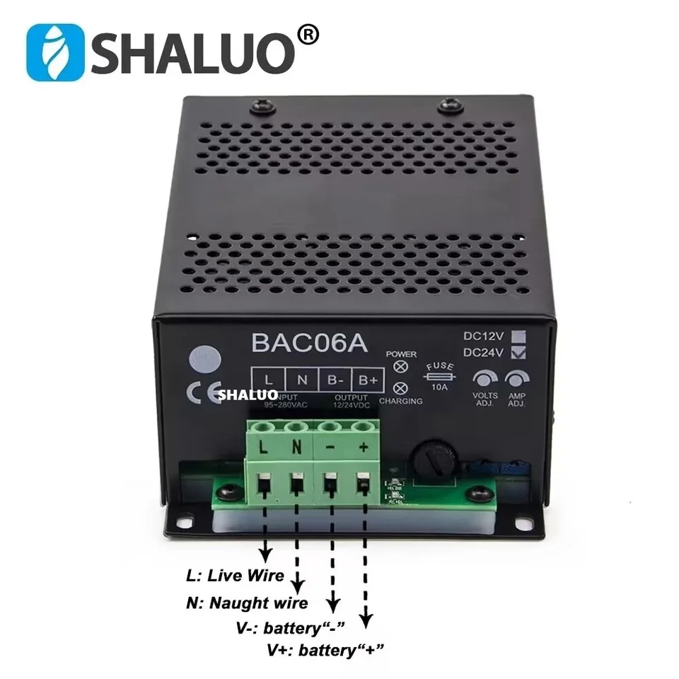 DC12V 6A 24V 3A Automatické inteligentné batériové nabíjačky modulu dieselového generátora plaváka nabíjacie napájacie adaptéry Genset diely bac06a