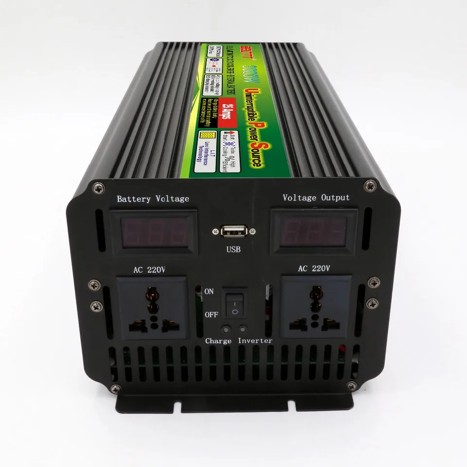 DC12V až AC220V 3000W 6000W UPS Automatický prepínač Invertor s nabíjanou batériou ZDARMA prepravné náklady