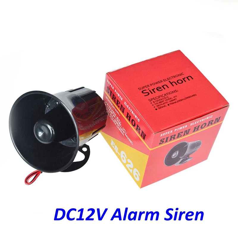 DC12V CAR Alarm Sirénový drôt LOUD ALECT AUTOBO ROON 115DB Exteriér Sirena Alarma Reproduktor pre alarmový systém 15W