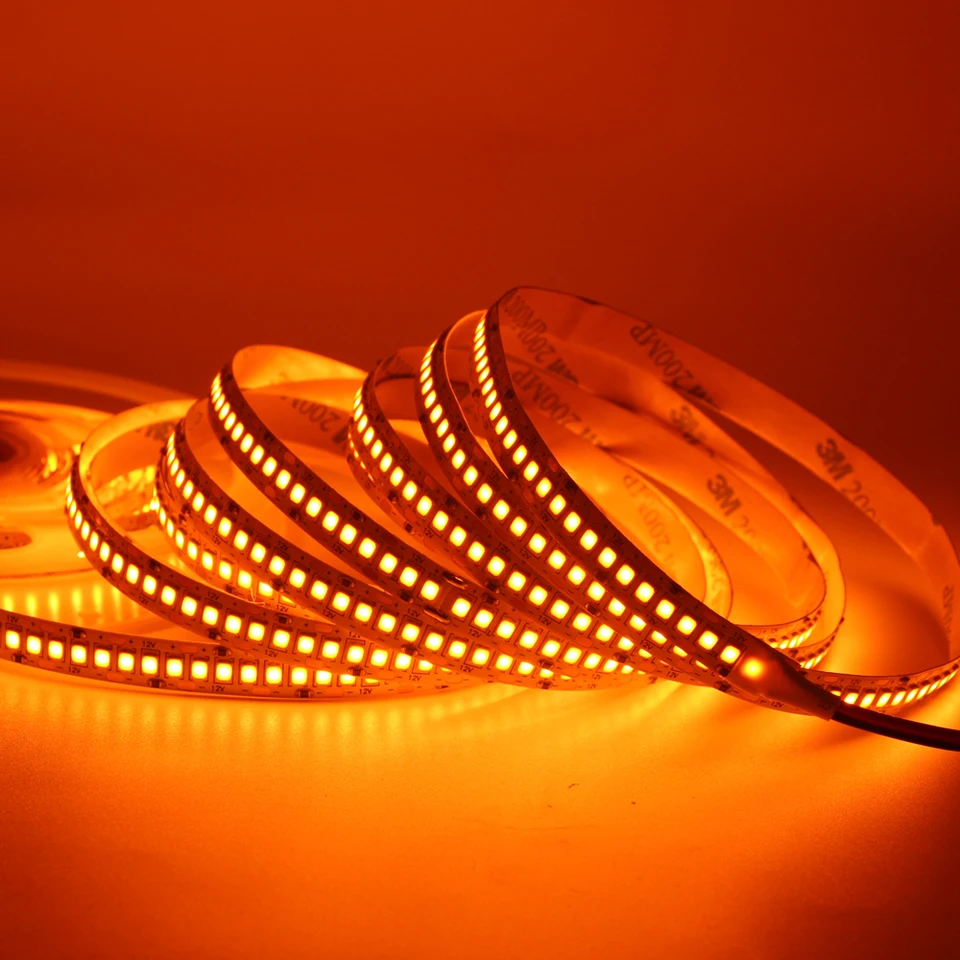 DC12V LED pásové svetlá SMD 2835 Vodotesné 240led/m lampa Flexibilná páska Ribbon Oranžová biela dekorácia pre stenu spálne