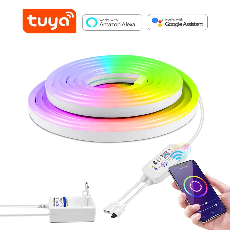 DC12V TUYA RGB LED Strip neónové svetlá SMART LIFE WIFI prepínač diaľkového ovládania neónovej značky kabinet