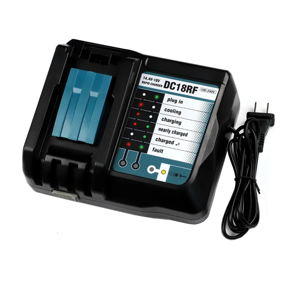 DC18RF lítiová nabíjačka pre batériu pre Makita 14.4V 18V 3.5A LI-ION BATTERIÁLNA BATTER BL1830 BL1840 BL1430 BL1440 Nabíjačka na napájací nástroj s USB