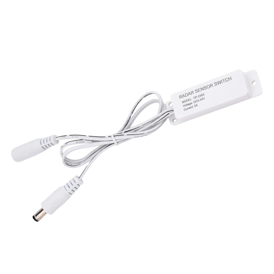 DC5-24V 5.8G Mikrovlnný radarový spínač radarového snímača pre PWM LED monochromatické tyčinky Svetlo ľudské snímanie Spínač 60 W Tip-2303