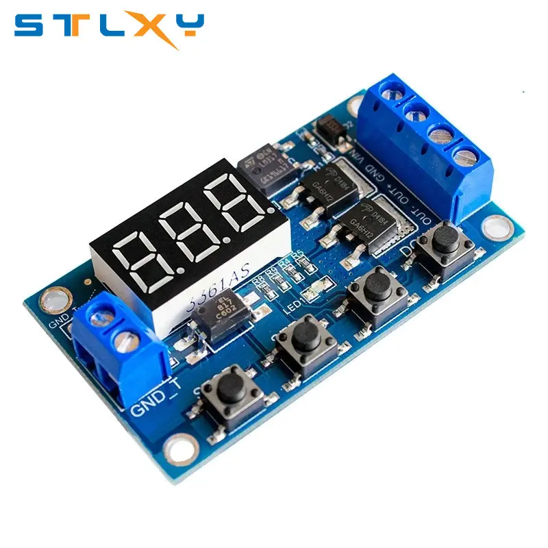 DC5-36V DUAL MOS LED DIGITÁLNE DIGITÁLNE TIMELE LESTOM RELIGEN RELIGER CYCLE ČASOVÝ OSTATNÝ PÍSOMNÝ OBMEZNICA ČASOVÝ MODUL DIY MODUL