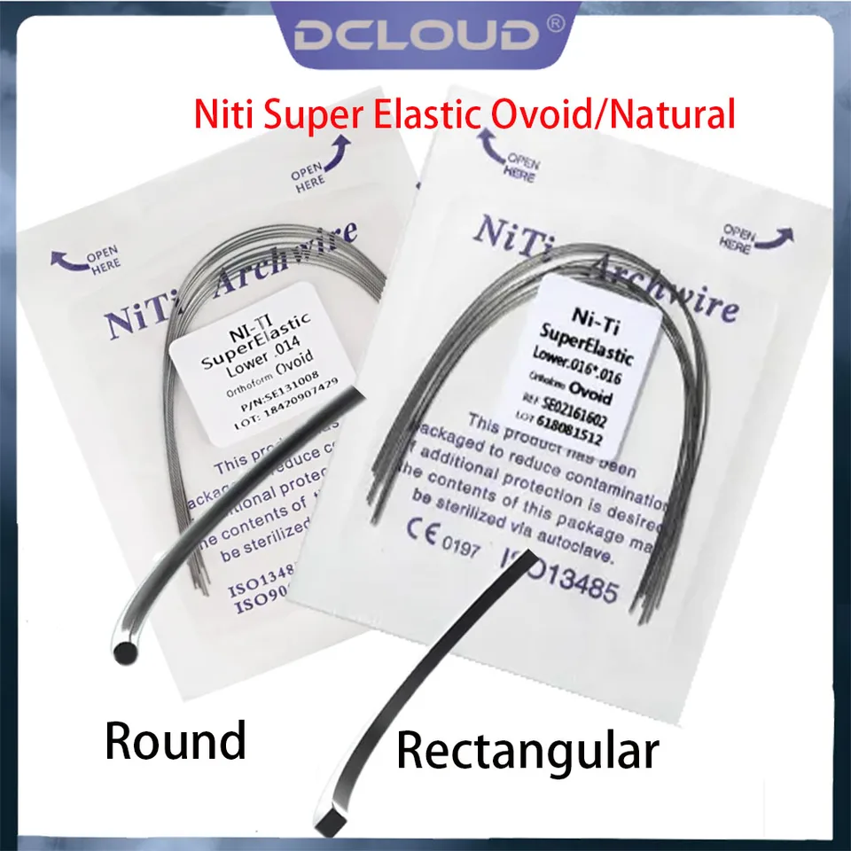 Dcloud 10ks /balenie zubné ortodontické super elastické zubné lekárstvo Niti Archwire Ortho Arch Wire Over