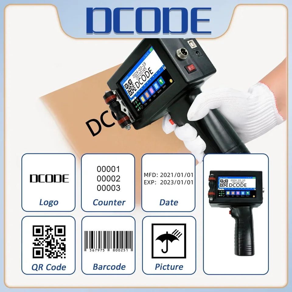 DCode 1730Plus Prenosný 12,7 mm vreckový tepelný atramentovú tlačiareň NEPRYPLITENÁ QR ČAČ