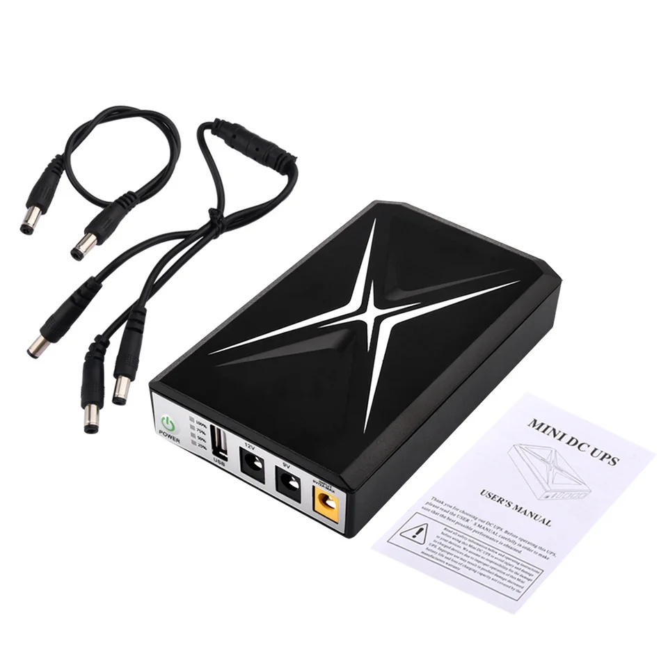 DCP-018W 10400 mAh napájací zdroj Optické monitorovanie mačky WiFi nepretržitý napájací zdroj UPS Router, Power Bank DC 5V 9V12V