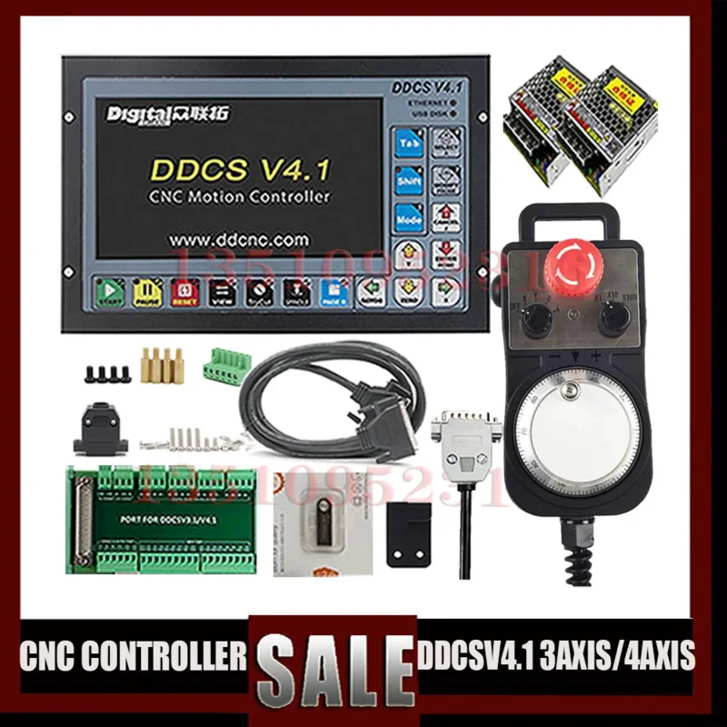 DDCSV3.1 Nový upgrade DDCSV4.1 3/4 AXIS CNC Offline Controller Súprava s pohotovostnou zastávkou MPG a 75W24VDC a 75W24VDC