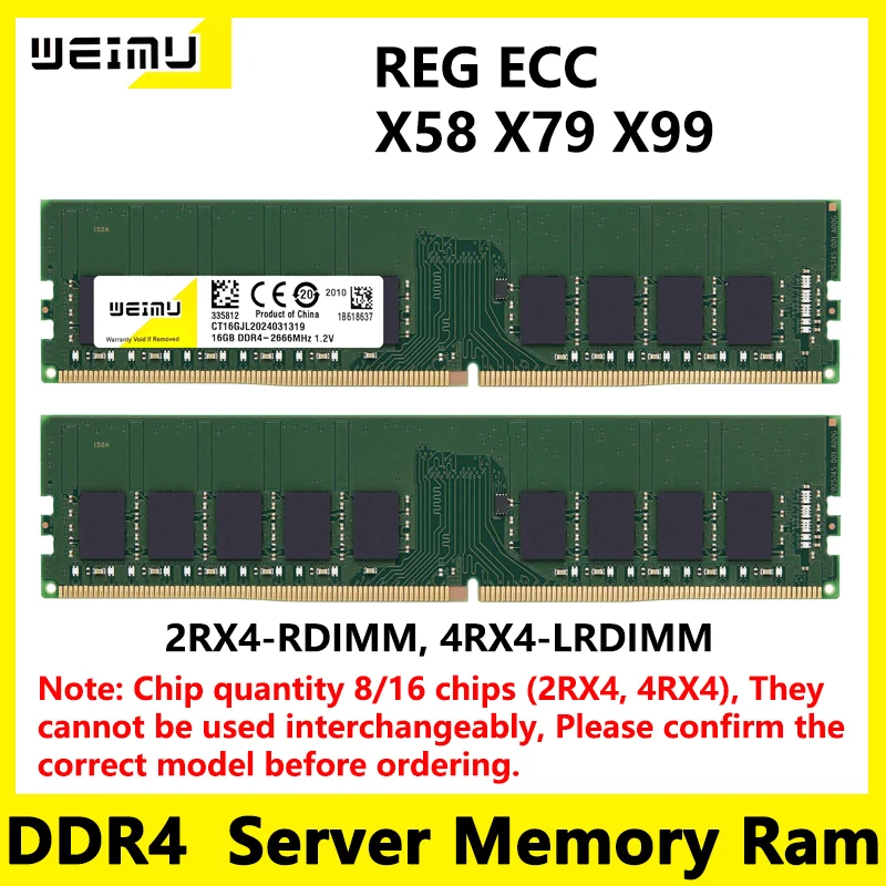 DDR4 Server Memory RAM 4 GB 8 GB 16 GB 32 GB 64GB 2933 3200MHZ PC4 17000 19200 21300 1,2V 288PIN REG ECC RAM X58 X79 X99 X99