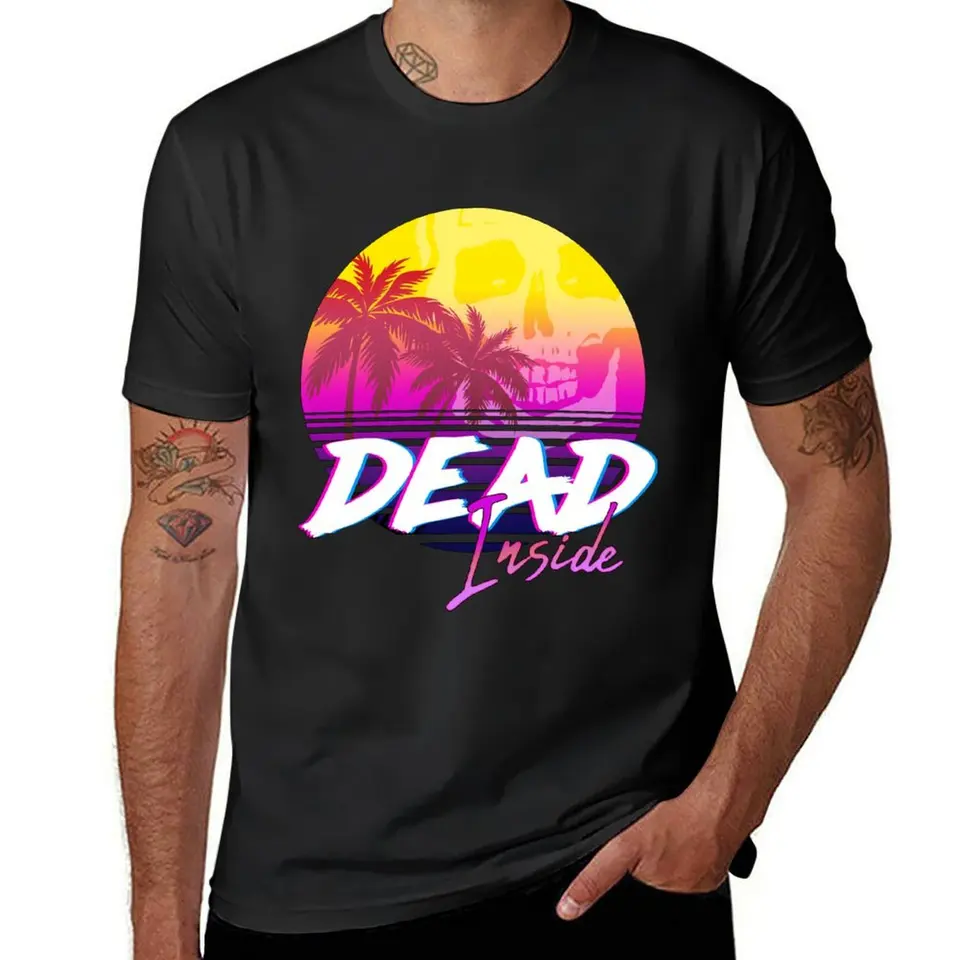 Dead Inside - Vaporwave Miami estetická strašidelná nálada tričko Tričt