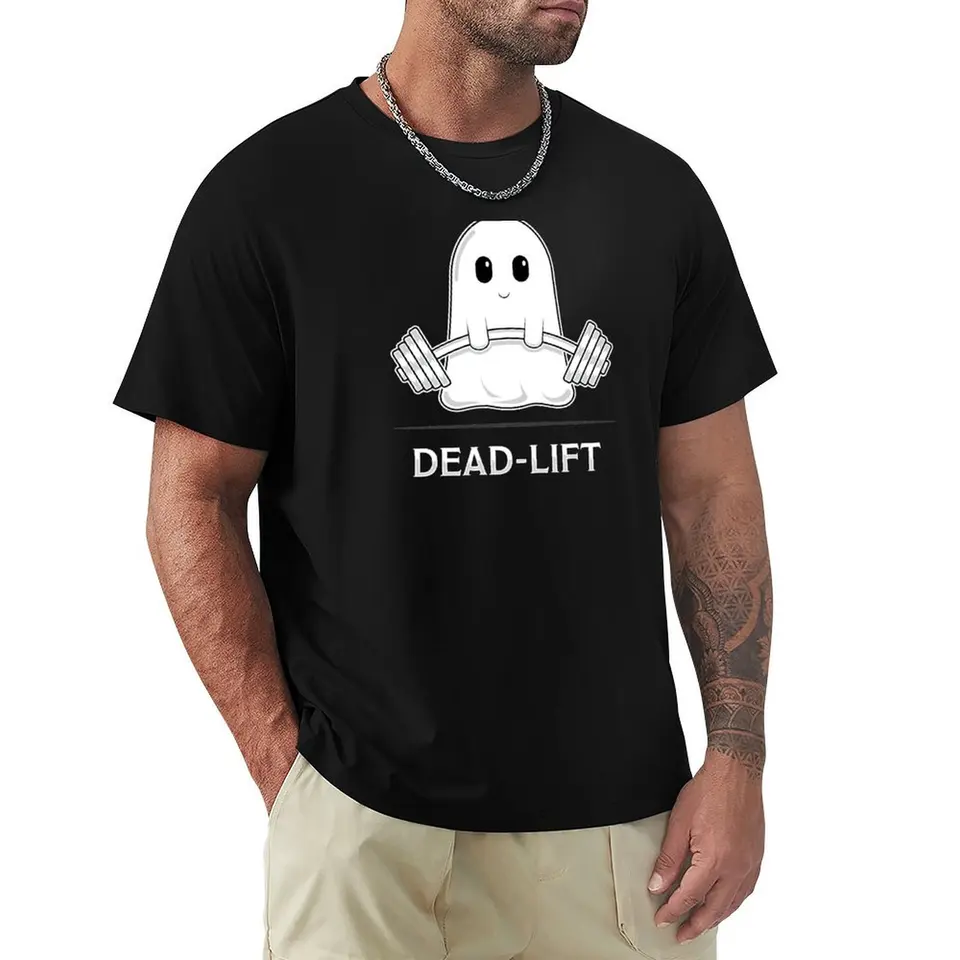 Dead Lift Funny Ghost Cartoon pre váhové zdviháky Tričko Funny Prispôsobené odpaliská anime figúrky čierne tričká pre mužov
