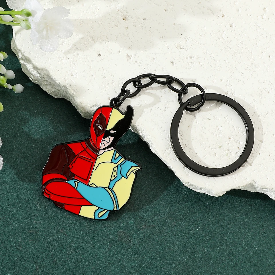 Deadpool a Wolverine Keychain pre mužov a ženy, kreatívny cool prívesok, darček pre šperky Cosplay
